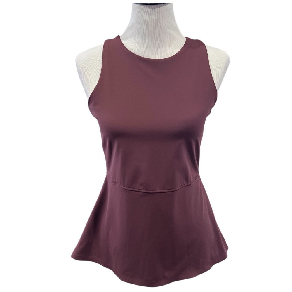 Spanx Active Peplum Burgundy Bra Tank Top Size Medium
